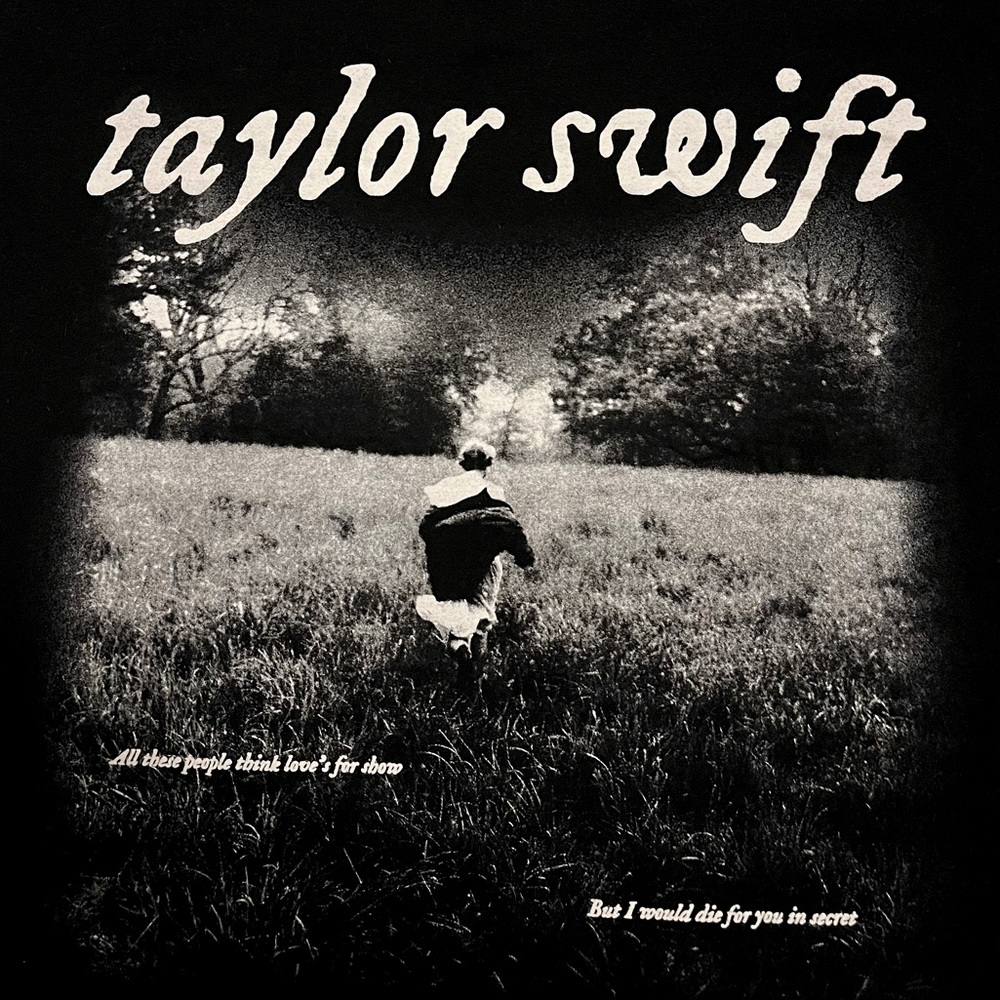 Taylor Swift official FOLKLORE tee shirt PEACE lyrics MEDIUM